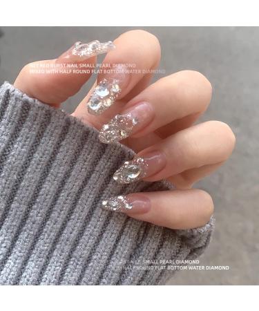 FEIlei 12 Grids Nail Charms Rhinestones Flat Back Diamond Nail Art Crafts Rhinestones - Buy Online on GoSupps.com