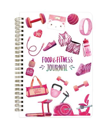 Food Nutrition Fitness Journal Weight Loss Wellness Workout Calorie Counter Log Diary Notebook Planner Diet Meal Exercise Training Health Tracker 6.1" x 8.5" Fitness and Food