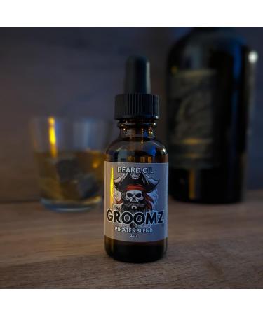 GROOMZ Beard Oil - All Natural 1 OZ | Promote Beard Growth Moisturize & Strengthen Hair | Made in USA (Pirates Blend - Buy Online on GoSupps.com