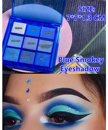 Go Ho 9 Style Blue Eyeshadow Palette Set 5 - Matte & Shimmer Shades for Women & Girls - Waterproof Cool Eye Makeup Palette - Buy Online on GoSupps.com