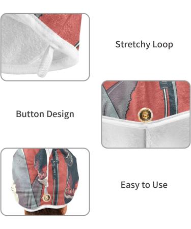 Shark Singing Hair Towel 2 Pack - Super Absorbent Quick Dry Hair Turbans | Ultimate Hair Drying Solution for Women & Girls - Buy Online on GoSupps.com