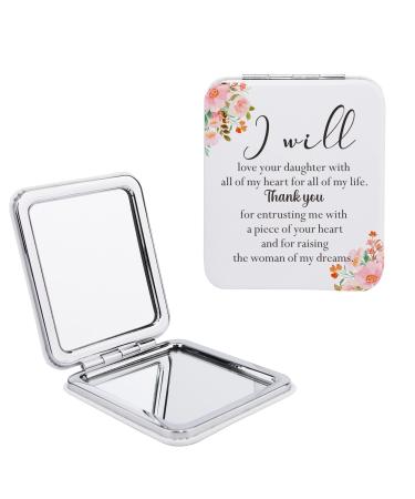 Mother of The Bride/Groom Gifts  Mother in Law Pocket Mirror  Wedding Mirror for Woman Thank You Gifts  I Love You  Wedding Day Keepsake for Mother  Bridal Shower Gifts (Mother of Bride)