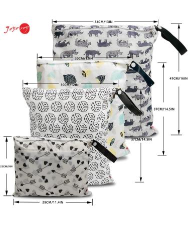 Buy 4-Pack Waterproof Wet Bags for Diapers - Stylish Functional & Perfect for Kindergarten | Geometric Arrow Lemon Rhino Designs - Buy Online on GoSupps.com