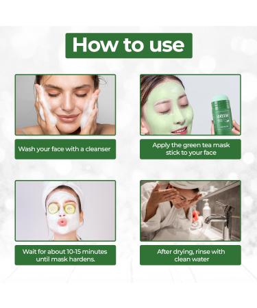 CYOIDAI 2 Pack Green Tea Mask Stick for Face - Blackhead Remover with Green Tea Extract - Deep Cleanse Purifying Face Mask for Women and Men - Buy Online on GoSupps.com