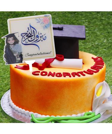 Theaque 2pcs Graduation Cupcake Toppers Cake Topper Decors Graduation Party Decorations - Buy Online on GoSupps.com