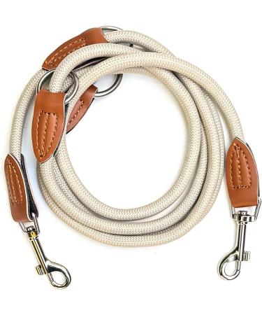Leitengr n Adjustable Dog Leash for Small Dogs | 3M Long 0.8cm Wide | Lightweight Devon Model | 2 Carabiners | Sand Beige - Buy Online on GoSupps.com