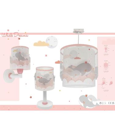 Dalber Whale Dreams Pink Children's Pendant & Ceiling Lamp - Perfect for Kids' Rooms | E27 - 61172S - Buy Online on GoSupps.com