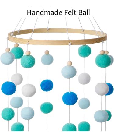 Firlar Baby Crib Nursery Mobile Wooden Wind Chime Nursery Decoration Baby Bedroom Hanging Bed Bell Toys (Blue) - Buy Online on GoSupps.com