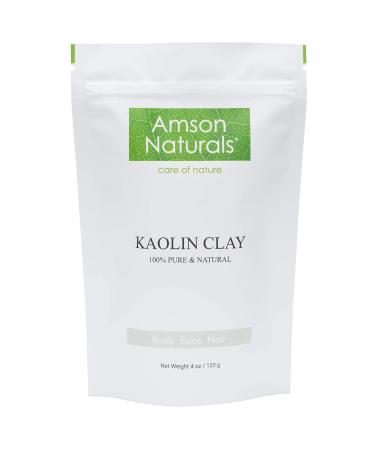 Kaolin Clay 4oz/120g by Amson Naturals-100% Pure & Natural Excellent for Facial Mask Body Scrubs Lotions Creams Hair Care Products and DIY recipes. 120 g (Pack of 1)