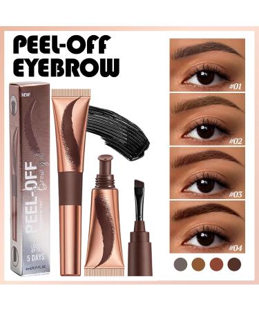 Erinde Gel Sourcils Peel Off Teinture Sourcils Tatouage Gel Haute Pigmentation et R sistant l'Eau Application Facile gr ce la Brosse Int gr e Pour des Sourcils Impeccables. #01+#02 - Buy Online on GoSupps.com