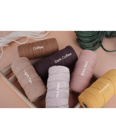 NOANTA Natural Colored Macrame Cord 2mm x 220yards - Cotton Rope for Wall Hanging, Plant Hangers, Crafts - Colorful Macrame Yarn for Knitting - Buy Online on GoSupps.com