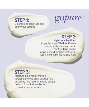 goPure Retinol Face Cream - Anti Wrinkle Night Moisturizer for Youthful Glow 1.7oz - Buy Online on GoSupps.com