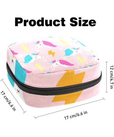 Shop Cute Unicorn Storage Bags for Women's Bandages & Menstrual Cups | Pink Multicolored Zipper Pouches for Tampons Panty Liners & Period Inserts - Buy Online on GoSupps.com