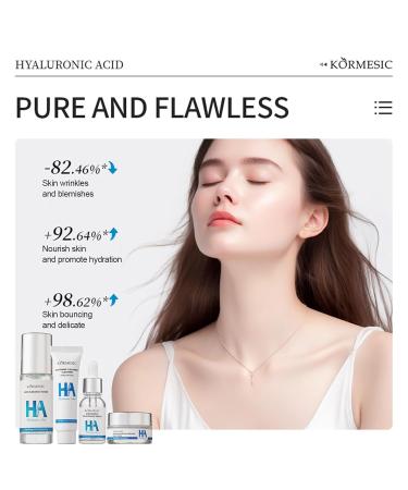 Anti-Aging Skin Care Set with Hyaluronic Acid | Wrinkle Reducing Beauty Gift Kit for Women & Teens | Hydrating Cleanser Toner Serum & Face Cream - Buy Online on GoSupps.com