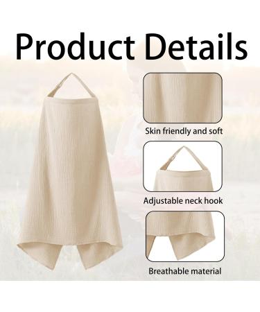 TYVOM Nursing Cover - Soft Beige Cotton Breastfeeding & Baby Car Seat Cover - Buy Online on GoSupps.com
