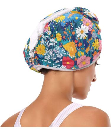 Super Absorbent Midsummer Meadows Hair Towel 2 Pack - Quick Dry Hair Turbans for Women & Girls - Buy Online on GoSupps.com