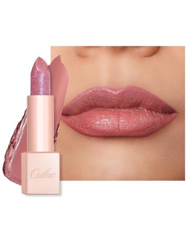 Oulac Pink Shimmer Lipstick for Women-Moisture Tinted Lip Balm for Dry Lips Glitter Surface Creamy Formula Hydrating & Smooth Infused with Shea Butter Vegan Gluten-Free (PG05) Mystical (PG05)Mystical