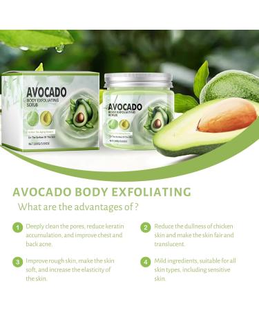 Avocado Body Scrub Exfoliating Body Scrub Body Exfoliator Foot Scrub Dead Skin Remover for Body Natural Deep Cleansing Softening & Nourishing Skin Exfoliator for Men Women - Buy Online on GoSupps.com