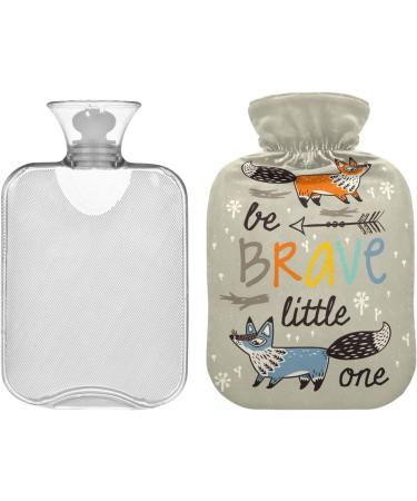 Cute Little Foxes Hot Water Bottle with Cover | Soft & Warm Winter Comfort for Bed Hands Neck & Shoulders | 2L - Buy Online on GoSupps.com
