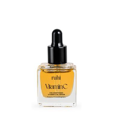 Ruhi Bio Vitamin C oil serum highly dose & vegan with 15% vitamin C Tetra based on Squalan | with astaxanthin vitamin E Ginkgo organic plum kernel |Vitamin C facial oil 10 ml |Made in Germany