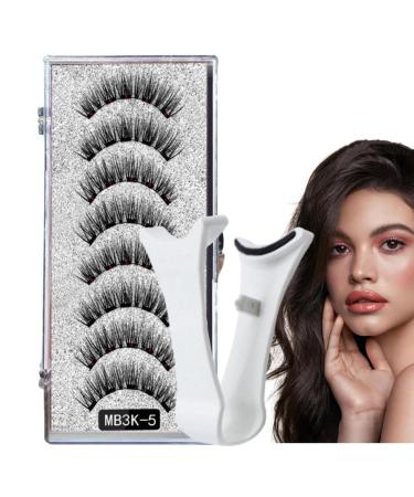 4 Pairs Magnetic Eyelashes with Applicator Magnetic Eyelashes Natural Look Reusable 3D False Lashes Magnetic Lashes No Liner No Glue Magnetic False Eyelashes Kit Black Eyelashes No Eyeliner Fake Lash