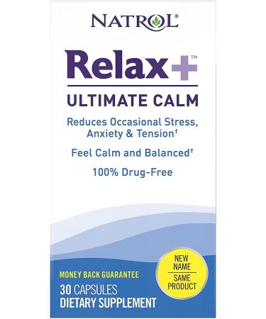 Natrol Relax+ Ultimate Calm - Stress Relief Capsules (30 Count) - Buy Online on GoSupps.com