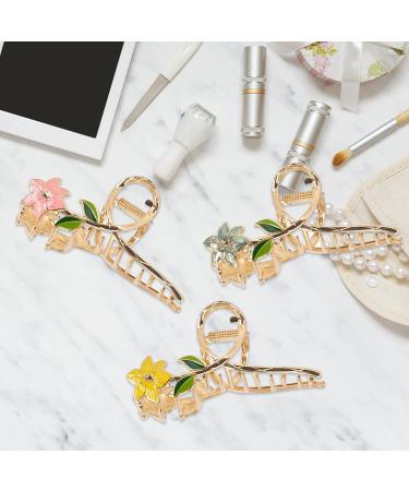 5 Pcs Large Flower Metal Hair Claw Clips - Non-Slip Tulip Floral Hair Barrettes for Women & Girls - Cute Hair Accessories for Thick Thin Curly Hair - Buy Online on GoSupps.com