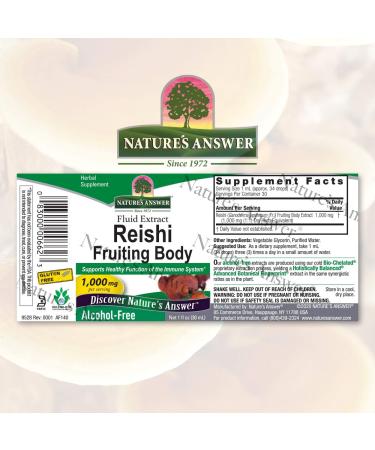 Nature's Answer Alcohol-Free Reishi Extract - Immune System Support, 1 oz - Buy Online on GoSupps.com