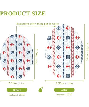 3-Pack Cleaning Kitchen Sponges Oval Anchor Stripes Kitchen Cellulose Dishwashing Wood Pulp Cotton - Buy Online on GoSupps.com