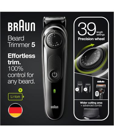 Procter Gamble Braun Beard Trimmer 5 Trimmer for Men Hair Clipper for Hair and Face for Men Lifelong Sharp Blades Trimmer for Men 39 Length Settings BT5342 BlackGray - Buy Online on GoSupps.com
