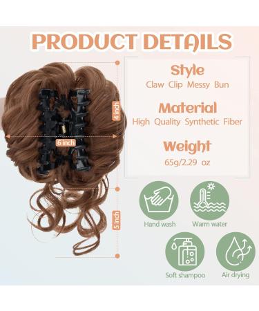Synthetic Claw Clip Messy Bun Hairpiece, Light Auburn 30 - Women's Curly Wavy Updo Chignon Scrunchie Ponytail Extension by S-Noilite - Buy Online on GoSupps.com