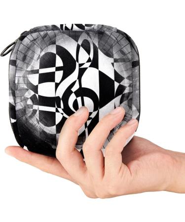 Music Notes Menstrual Pad Bag - Portable Storage for Teens & Women | Stylish Zipper Pocket for Napkins & Cups - Buy Online on GoSupps.com