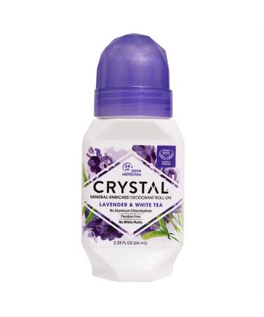Crystal Mineral Deodorant Roll-On  Lavender & White Tea  Purple  2.25 Fl Oz