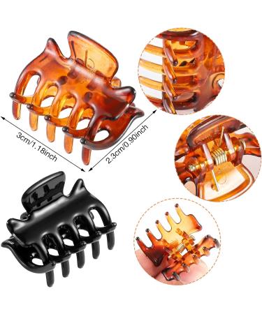 12 Pieces Small Hair Clips 3cm x 2cm/1.18inch x 0.78 inch Mini Hair Claw Clips Plastic Hair Jaw Clips for Women and Girls (Black and Brown) - Buy Online on GoSupps.com