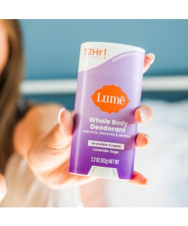 Lume Deodorant Cream Stick - Aluminum-Free & Baking Soda-Free - Hypoallergenic Formula for Sensitive Skin - 2.2oz (Lavender Sage) - Buy Online on GoSupps.com