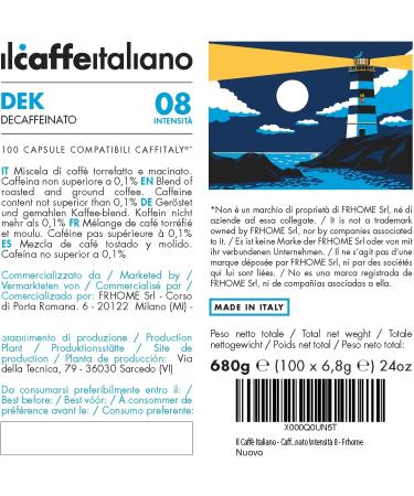 Il Caff Italiano Caffitaly Compatible Decaffeinated Coffee Capsules 100pcs Strong and Decent Taste Caffitaly Compatible Capsules Made In Italy Frhome - Buy Online on GoSupps.com