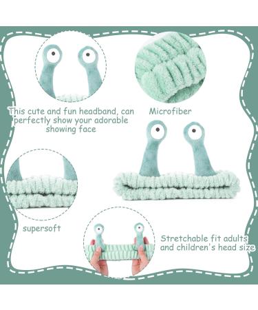Molain Cute Cartoon Face Washing Headband - Fleece Elastic Hair Band for Women - Creative Spa & Makeup Accessory in Light Green - Buy Online on GoSupps.com