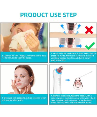 2023 Newest GERY Blackhead Remover Pore Vacuum Extractor Kit | Facial & Nose Peel Tool with Red&Blue Light | Electric Comedone Acne Extractor | 4 Probe Set - Buy Online on GoSupps.com