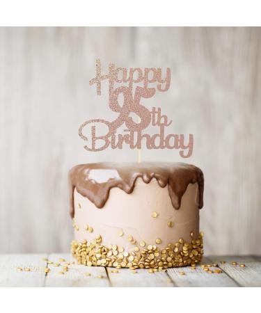 Sotpot Rose Gold Glitter 95 Cake Topper 95th Birthday Cake Decorations for Birthday Party Anniversary Party Supplies 95th Cake Topper - Buy Online on GoSupps.com