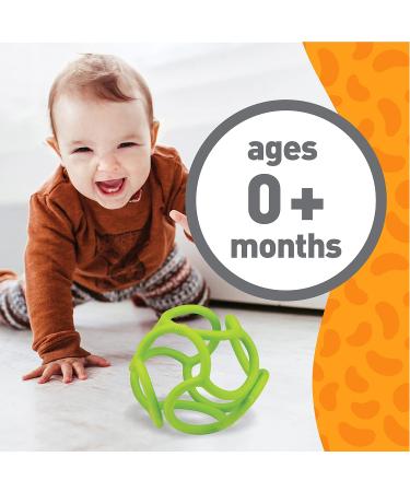 OgoBolli Teething Ring Tactile Sensory Ball Toy - Soft Non-Toxic Silicone - Green | Ages 3 Months - Buy Online on GoSupps.com