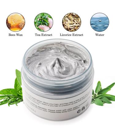 Hair Colour Wax Temporary Hair Colour Silver Grey Hair Colour 4.23 Ounces Temporary Hair Dye Wax for Party Cosplay & Halloween (Slivere Grey) - Buy Online on GoSupps.com