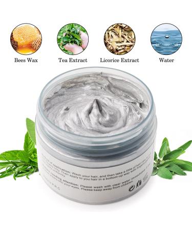 Silver Grey Hair Color Wax 4.23 oz - Instant Hair Dye for Unisex Hairstyles - Party, Cosplay, Halloween - Buy Online on GoSupps.com