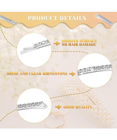 BLMHTWO Rhinestone Hair Clips - Set of 12 Sparkling Crystal Bobby Pins for Styling - Silver, 6cm - Buy Online on GoSupps.com