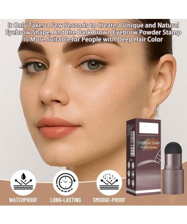  QEEROYO Eyebrow Stamp Eyebrow Stencil Long Lasting Waterproof Eyebrow Powder Set Dark Brown - Buy Online on GoSupps.com