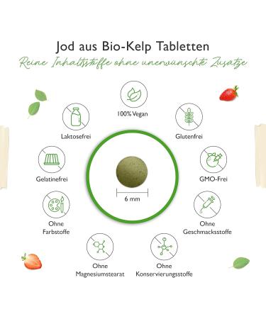 Buy Bio Kelp - Natural Iodine 200 g - 365 Vegan Tablets from Organic Brown Algae - Lab Tested No Additives - Buy Online on GoSupps.com
