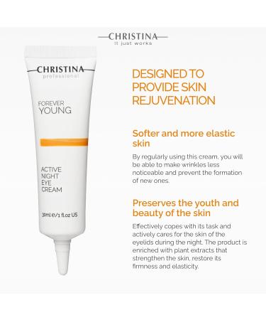Buy CHRISTINA Forever Young Active Eye Night Cream with Retinol - Rejuvenating Avocado Oil Eye Cream for Moisturizing & Nourishing - 30ml | International Shipping Available - Buy Online on GoSupps.com