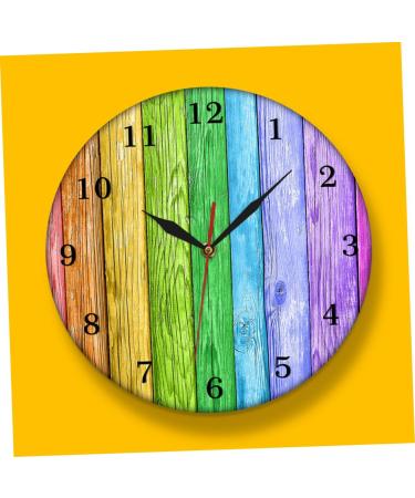 Zerodeko Color Wood Grain Wall Clock Yellow Bathroom Decor 3d Clock Shower Clock Retro Clock Mute Hanging Clock Colorful Wall Clock Wooden Clock Household Acrylic Wall Hanging - Buy Online on GoSupps.com
