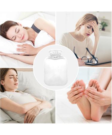 White Hot Water Bottle with Cover - 1L Pain Relief Bed Warmer & Hot Water Heating Pad for Sports Injuries - Buy Online on GoSupps.com