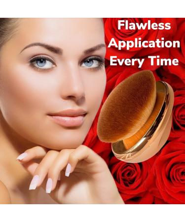 Rose Gold Foundation Brush for Flawless Cosmetic Application - Dome Shaped Kabuki Brush for Blush, Bronzer, Highlighter - Perfect for Liquid, Powder, Cream Makeup - Streak-Free Finish - Rose Gold Mirror Finish (1pc) - Buy Online on GoSupps.com