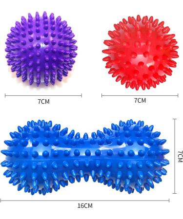 Xhuidz Hedgehog Massage Balls Set of 3 - Relieve Plantar Fasciitis Back & Shoulder Pain - Ideal for Fitness & Recovery - Buy Online on GoSupps.com